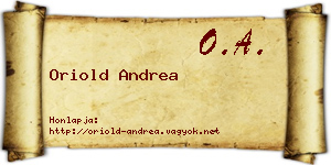Oriold Andrea névjegykártya